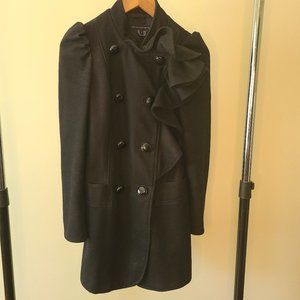 Vintage Mid Length Black  Wool Coat